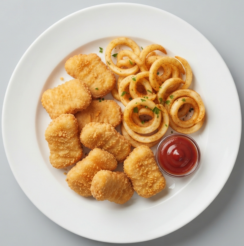 Chicken Nuggets & Curly Fries 