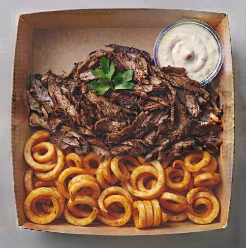 Lamb Shawarma & Curly Fries 